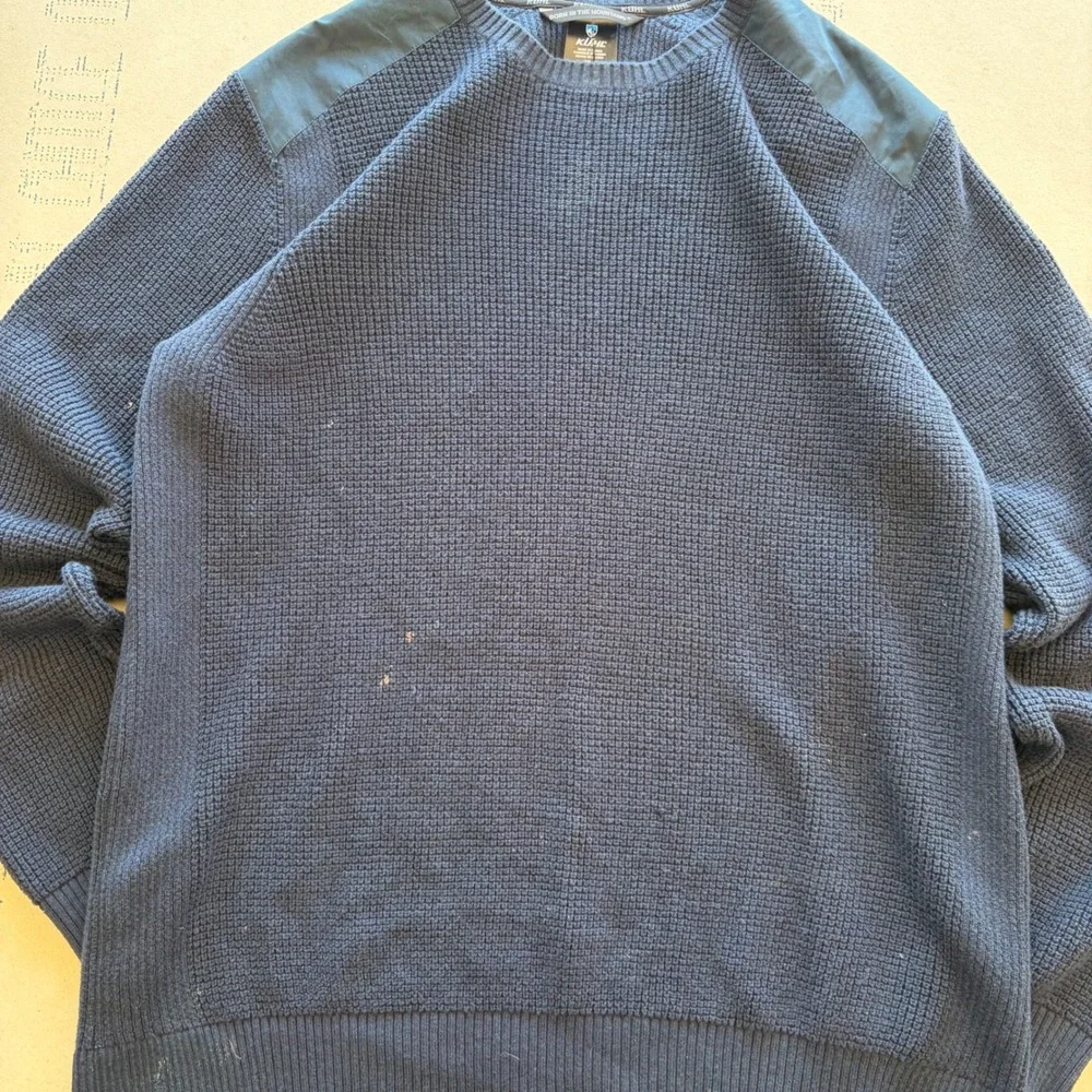 Gorpcore Kuhl Revel Sweater Navy Blue Waffle Knit